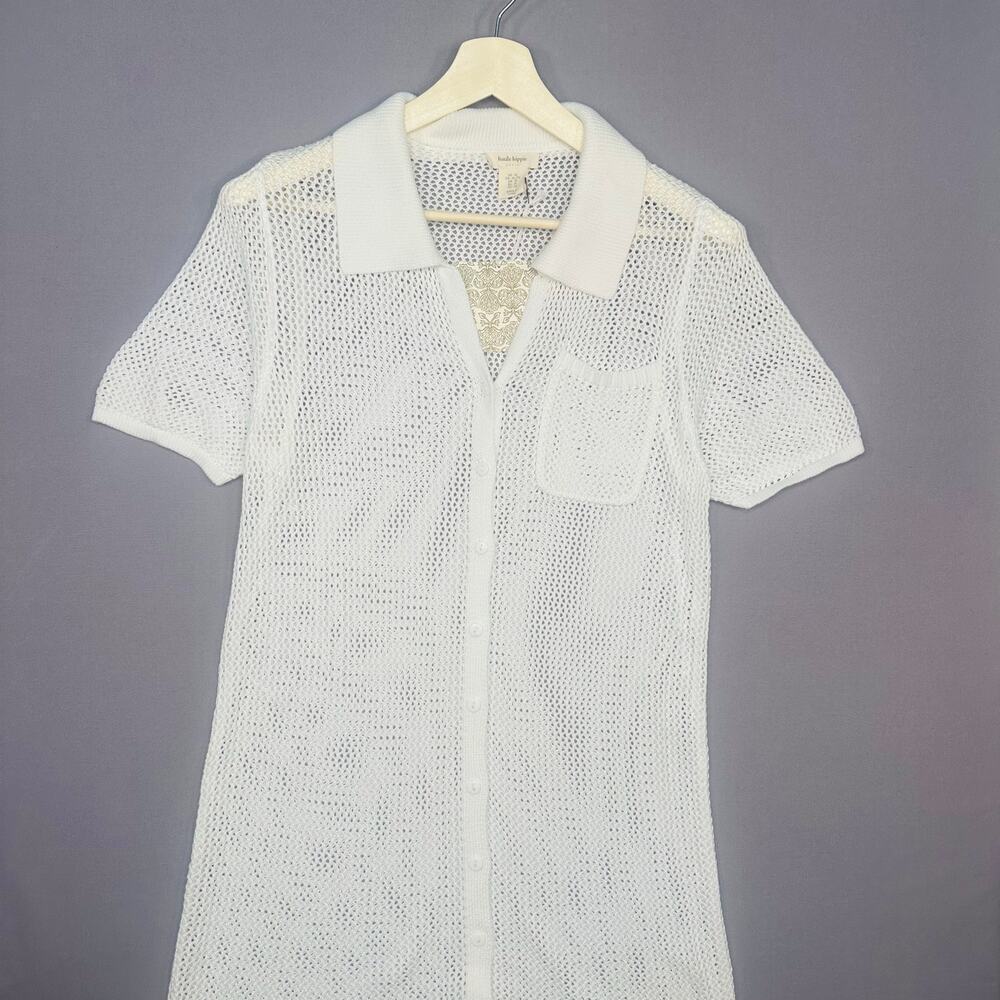 Haute Hippie Mesh Button Front Swim Coverup NWT Size XL
